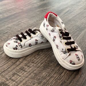 Janie and Jack White Sneakers with Minnie Mouse Accents